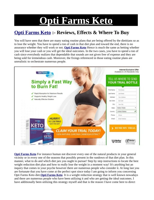 Succeed With Opti Farms Keto In 24 Hours
