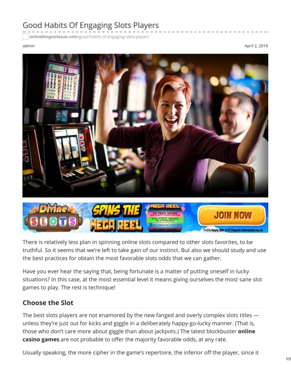 Good Habits Of Engaging Slots Players