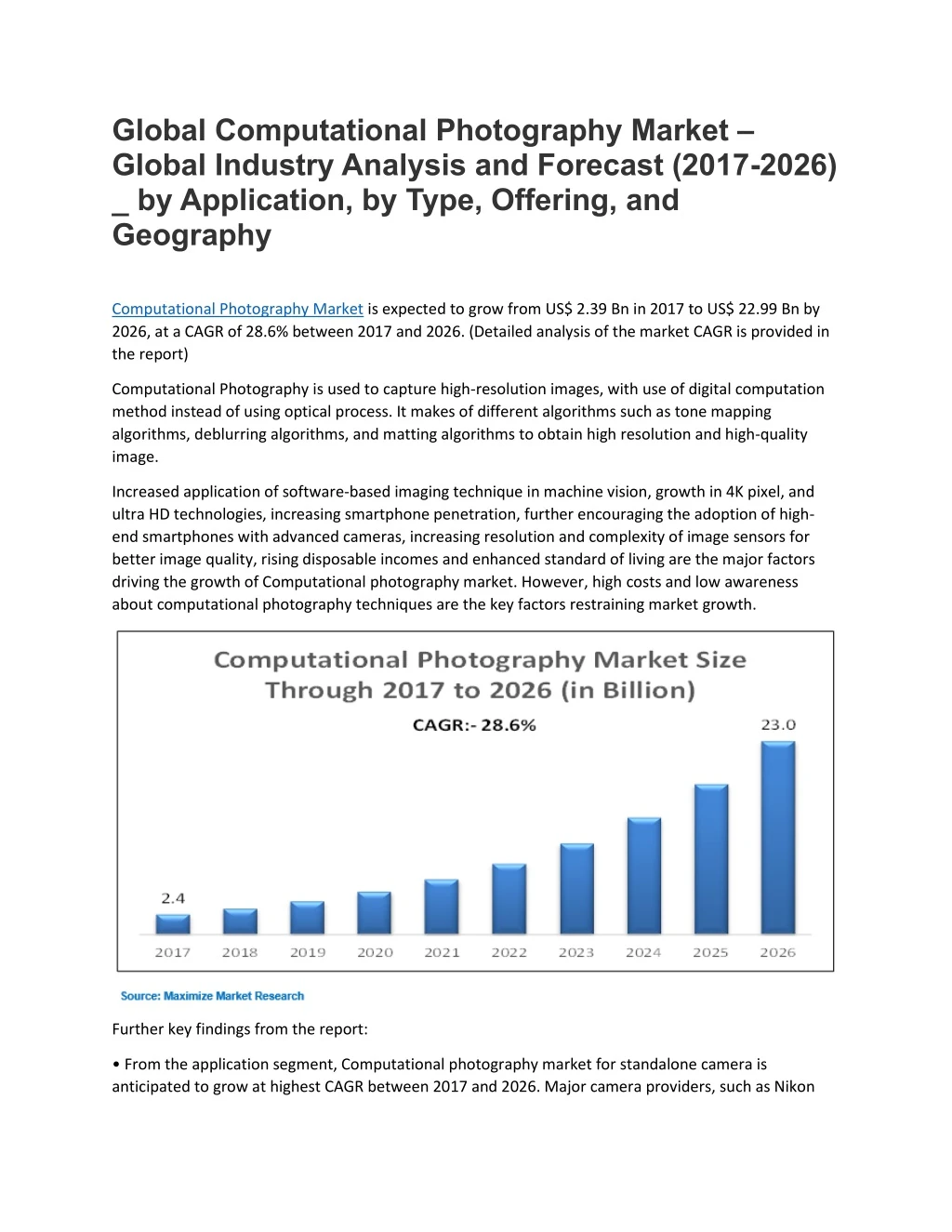 global computational photography market global