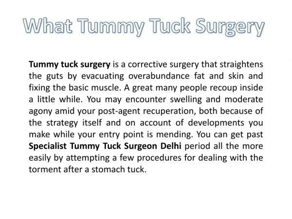 Tummy Tuck Surgery Cost In Delhi