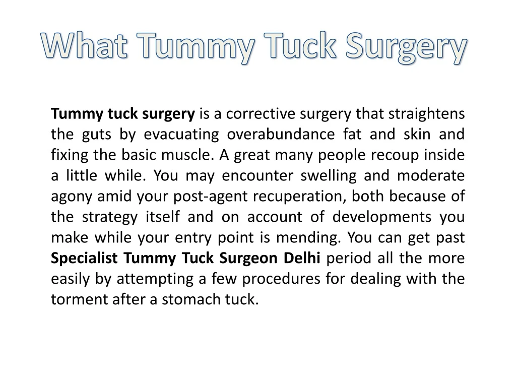 what tummy tuck surgery