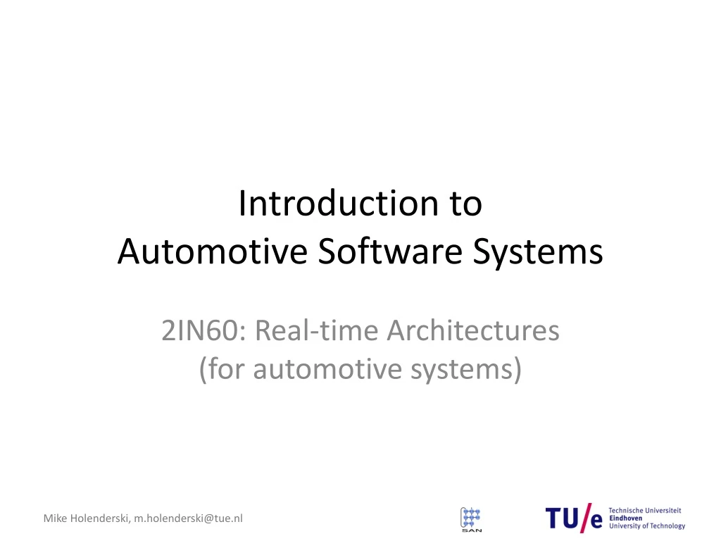 introduction to automotive software systems