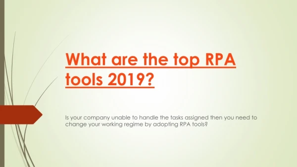 What are the top RPA tools 2019?