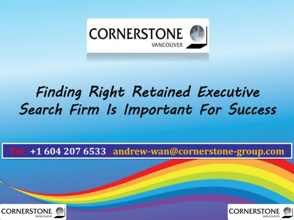 Finding Right Retained Executive Search Firm is Important for Success