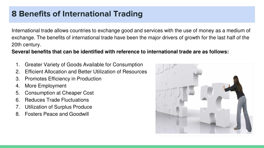 8 benefits of international trading
