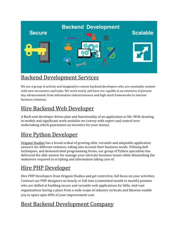 backend development services