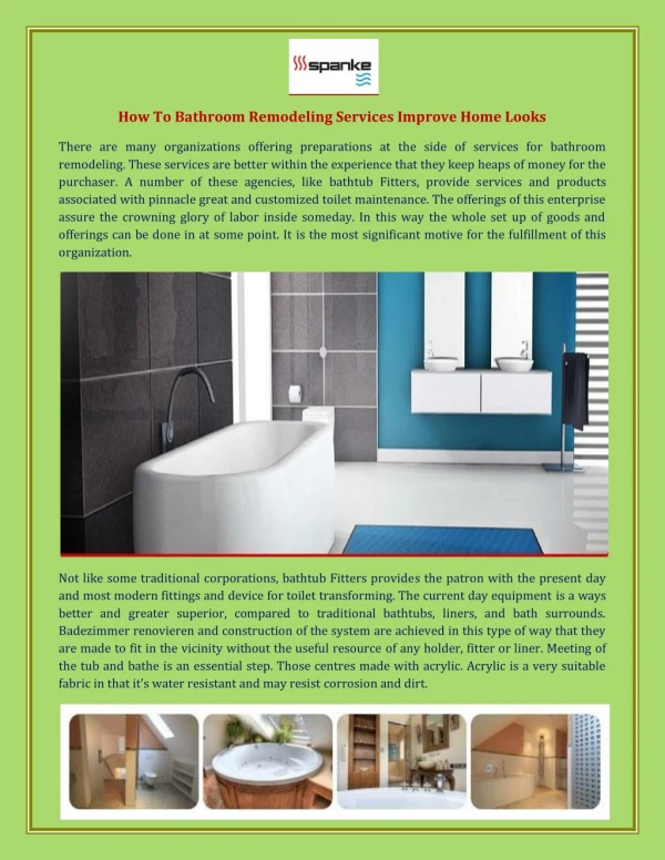 How To Bathroom Remodeling Services Improve Home Looks
