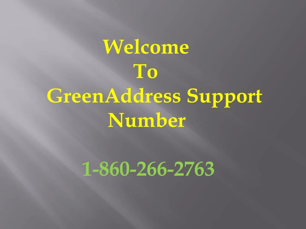 welcome to greenaddress support number
