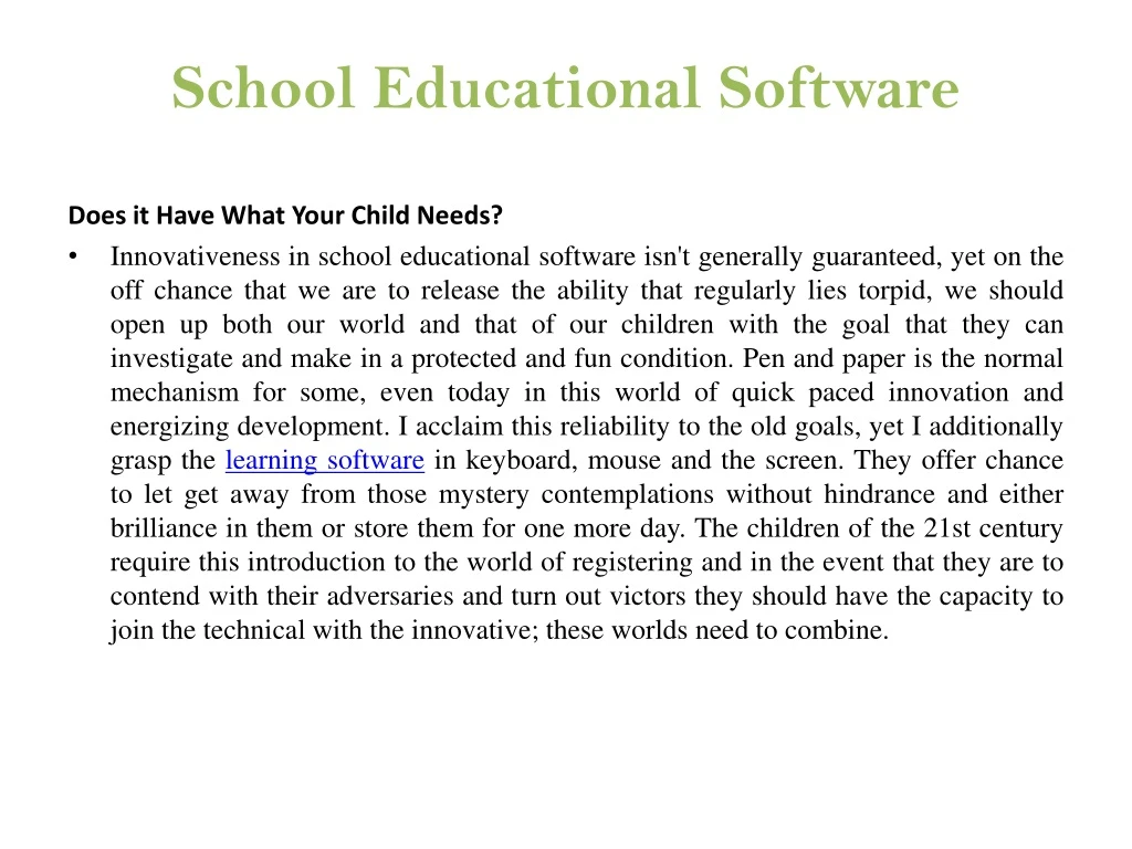 school educational software