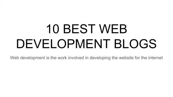 10 Best web development blogs