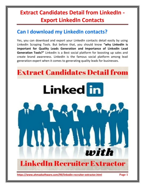 Extract Candidates Detail from LinkedIn - Export LinkedIn Contacts