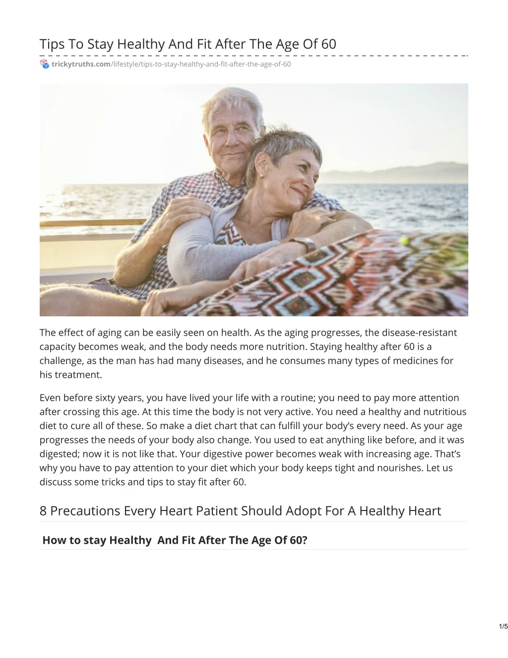 tips to stay healthy and fit after the age of 60