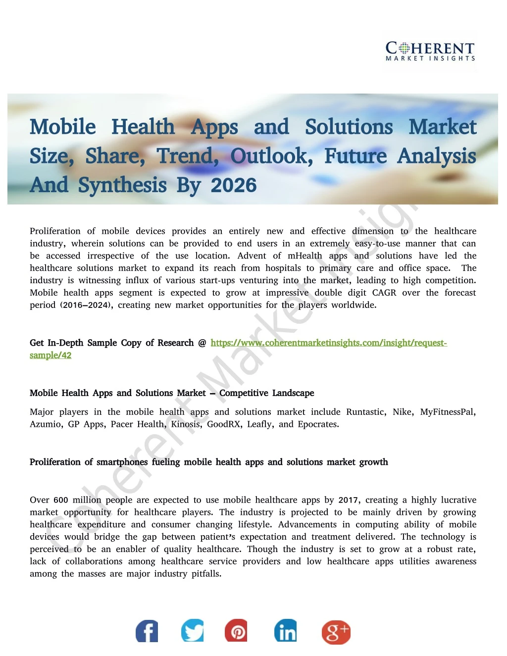 mobile health apps and solutions market mobile