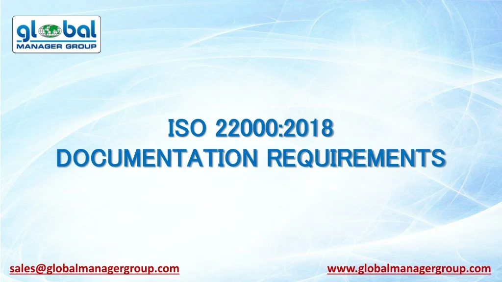 iso 22000 2018 documentation requirements