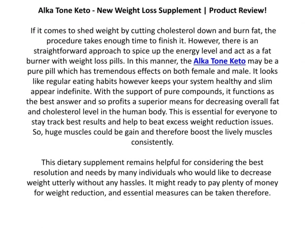 Alka Tone Keto - Are You Losing Weight Yet? | Product Review!