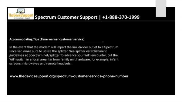 Spectrum Support Number 1(888)370-1999 Spectrum Customer Care