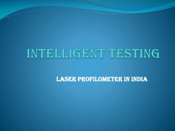 Laser Profilometer in India