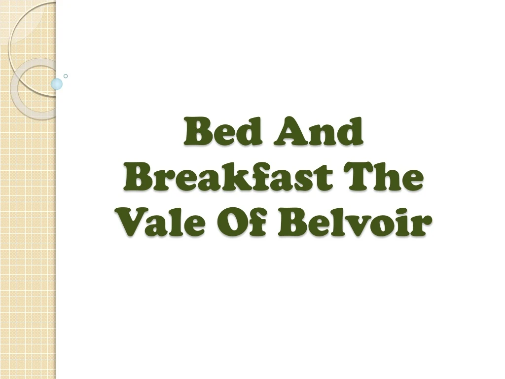 bed and breakfast the vale of belvoir