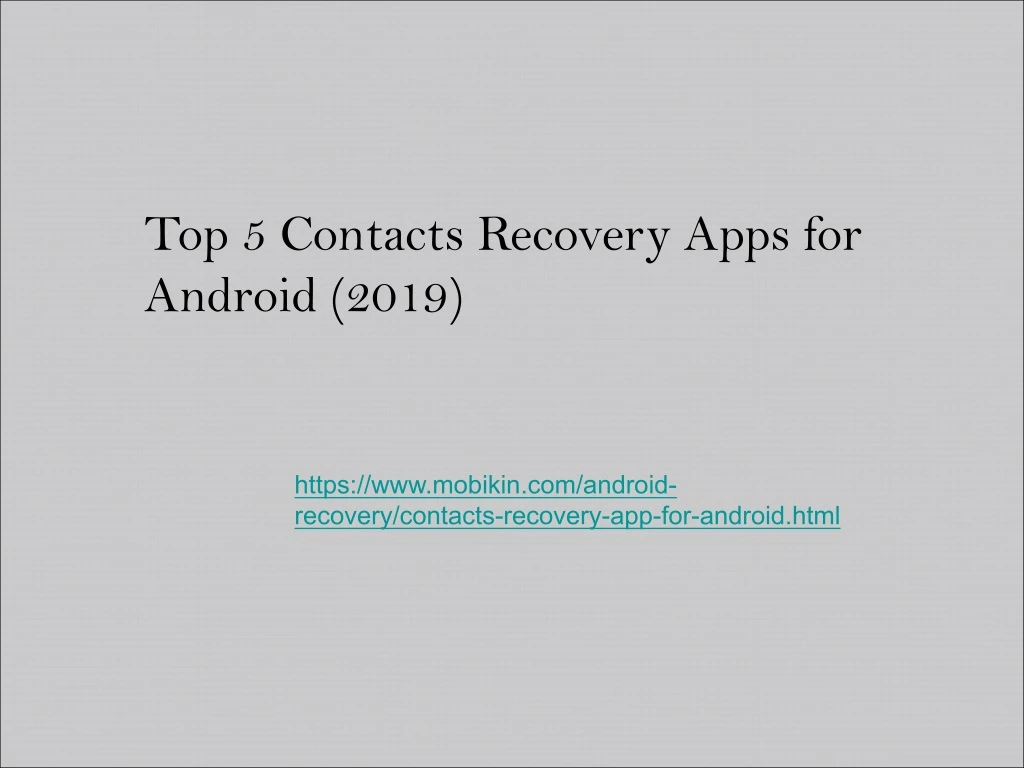 top 5 contacts recovery apps for android 2019