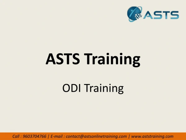 ODI Training-ASTSTraining