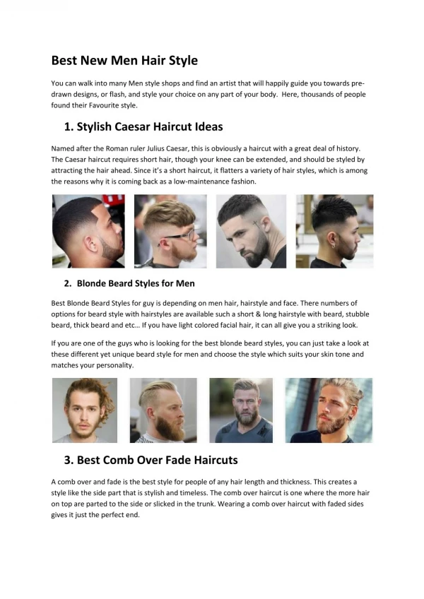 Best New Men Hair Style