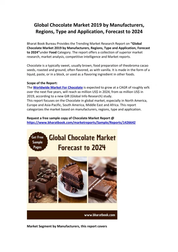 Global Chocolate Market Forecast-2024