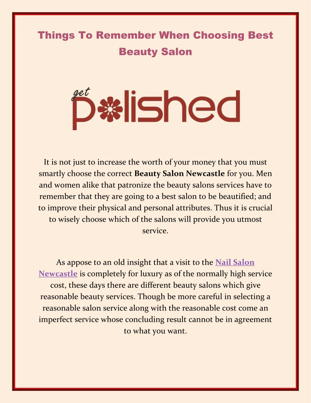 things to remember when choosing best beauty salon