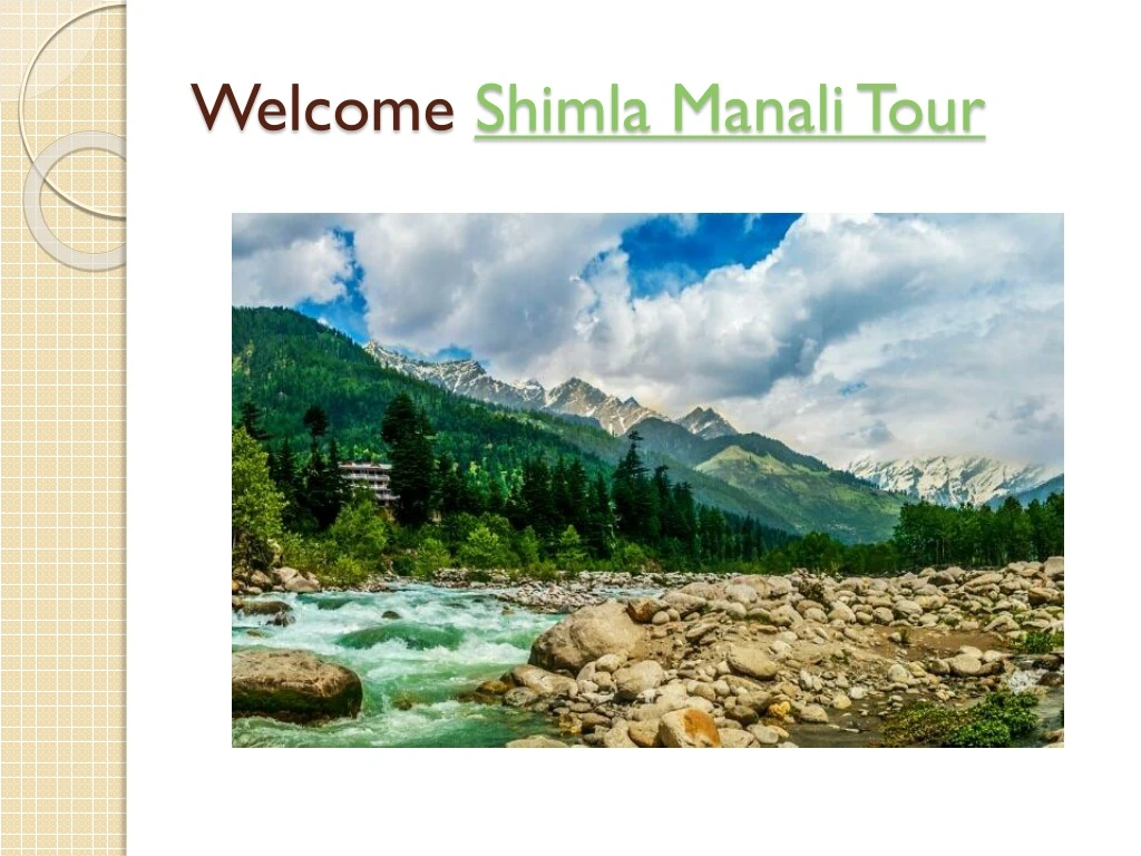 welcome shimla manali tour
