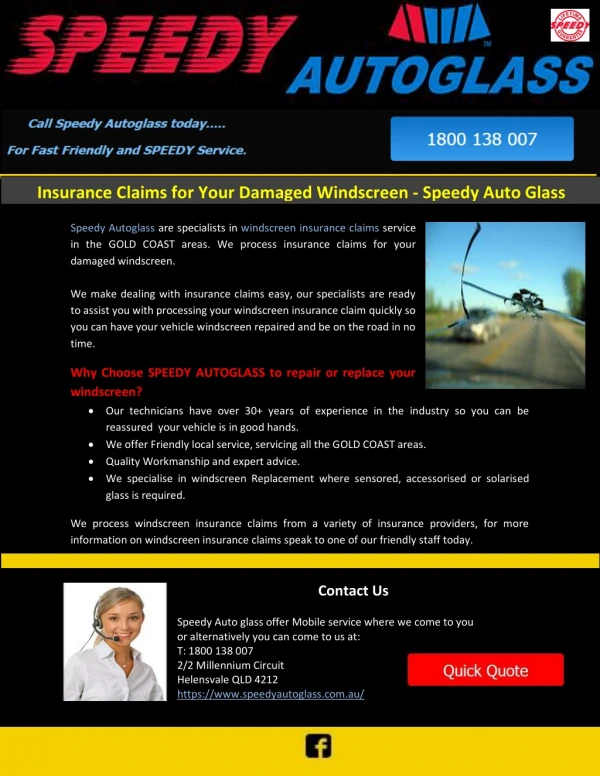Insurance Claims for Your Damaged Windscreen - Speedy Auto Glass