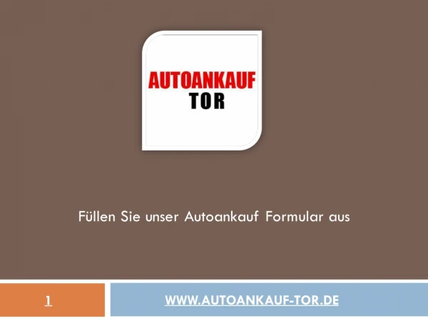 FüLlen Sie Unser Autoankauf Formular Aus