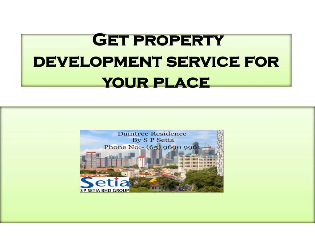 get property development service for your place