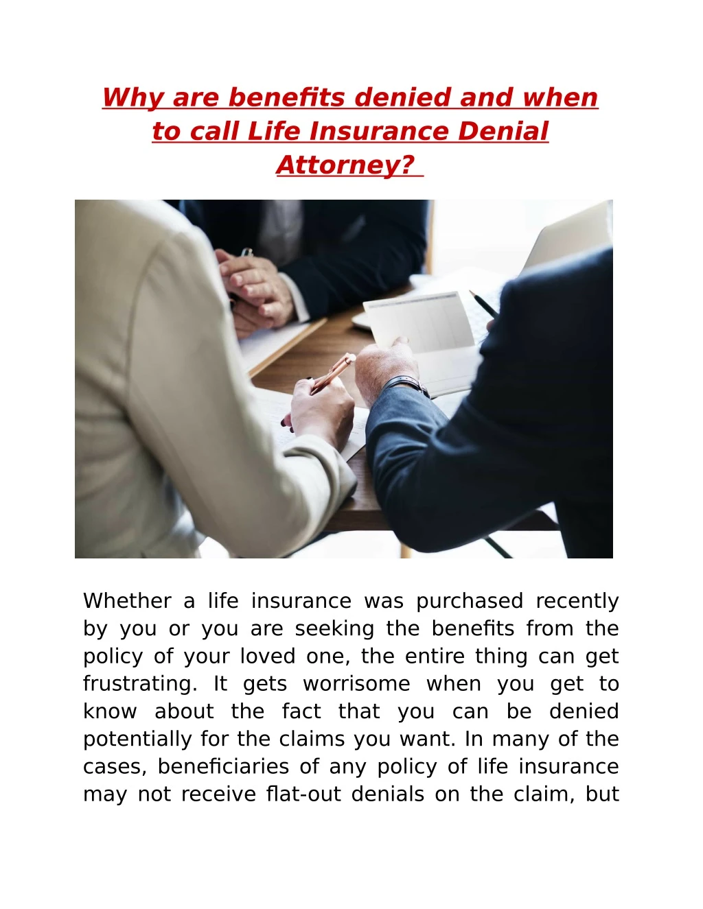 why are benefits denied and when to call life