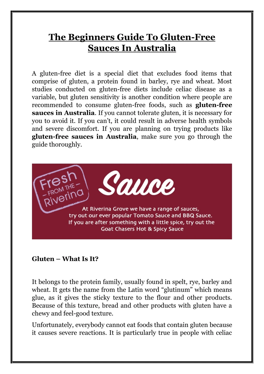 the beginners guide to gluten free sauces