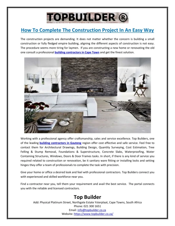 How To Complete The Construction Project In An Easy Way