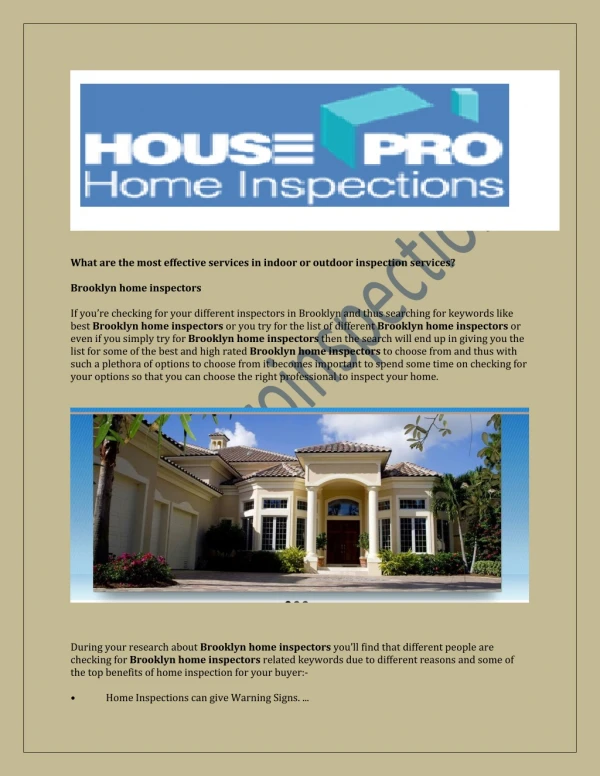 What are the most effective services in indoor or outdoor inspection services?