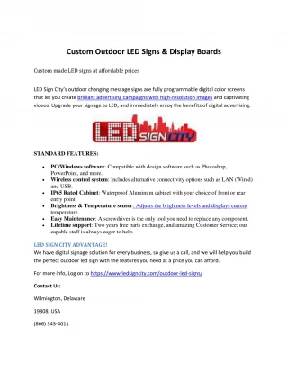 Custom Outdoor LED Signs & Display Boards