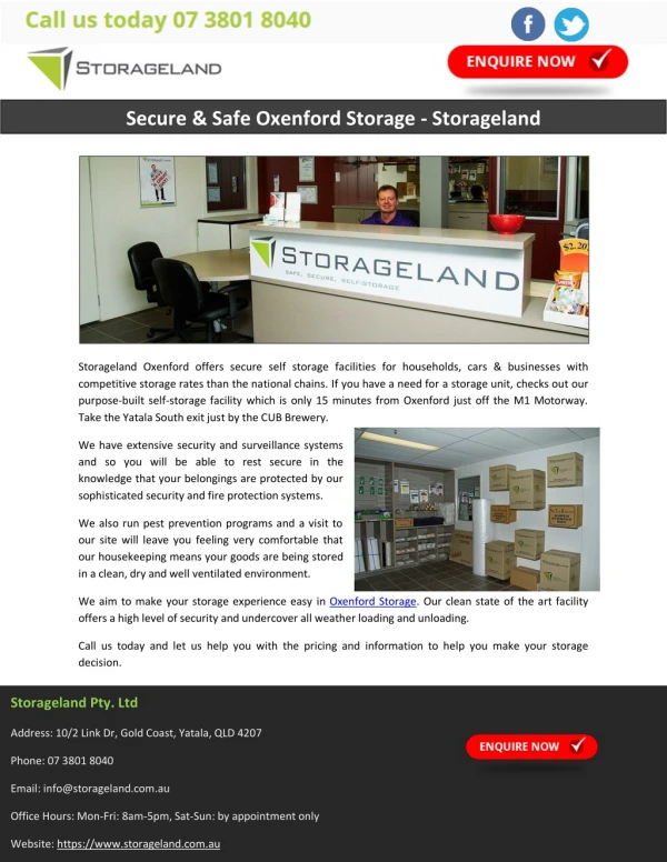 Secure & Safe Oxenford Storage – Storageland