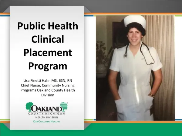 Public Health Clinical Placement Program