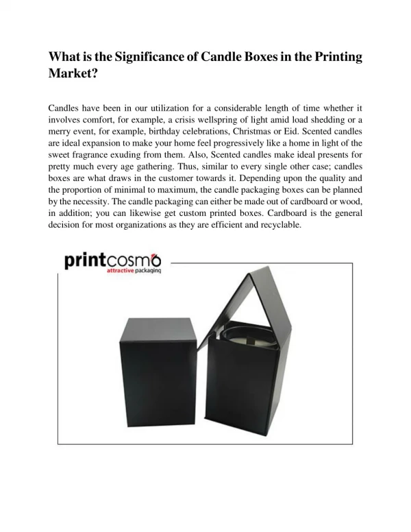 What is the Significance of Candle Boxes in the Printing Market