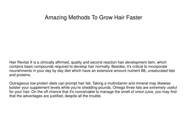 Amazing Methods To Grow Hair Faster