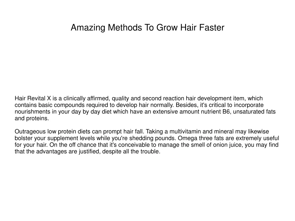 amazing methods to grow hair faster