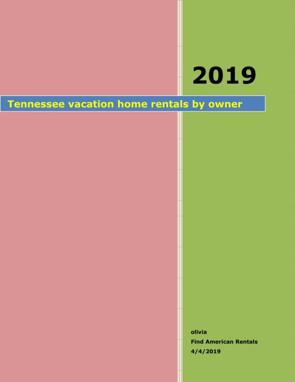 Tennessee vacation home rentals by owner