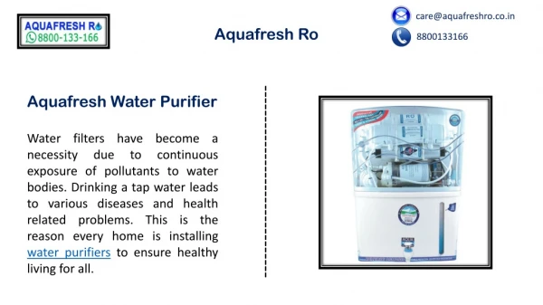 Buy Best Aquafresh RO Water Filters Online