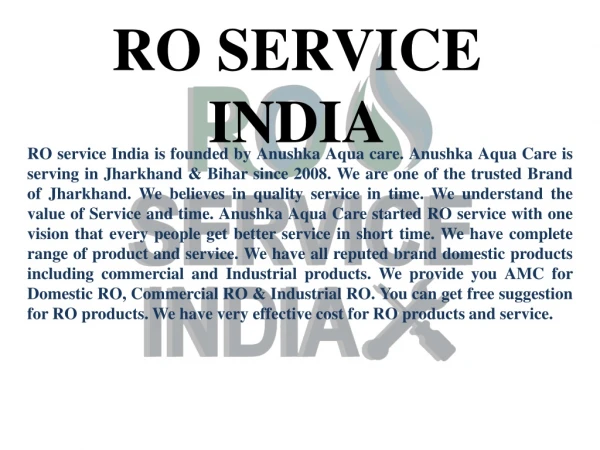 RO Water Purifier service provider