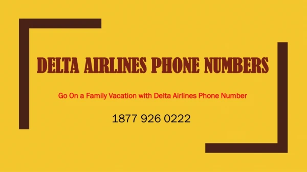 Go On a Family Vacation with Delta Airlines Phone Number