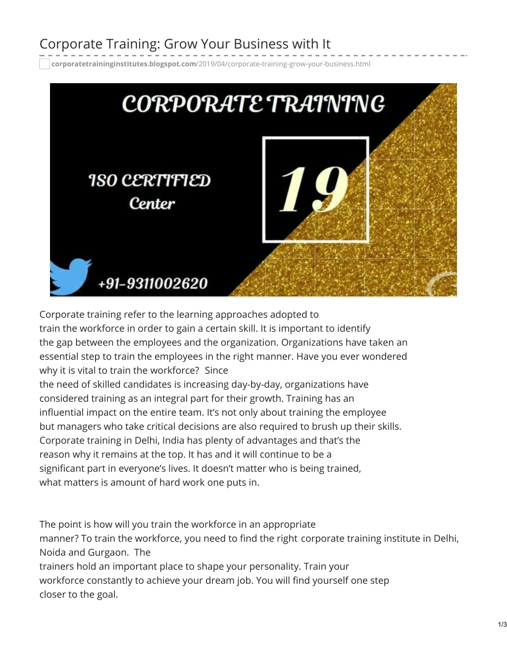 corporate training grow your business with it