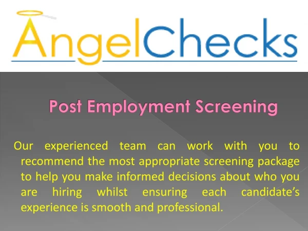 Post Employment Screening