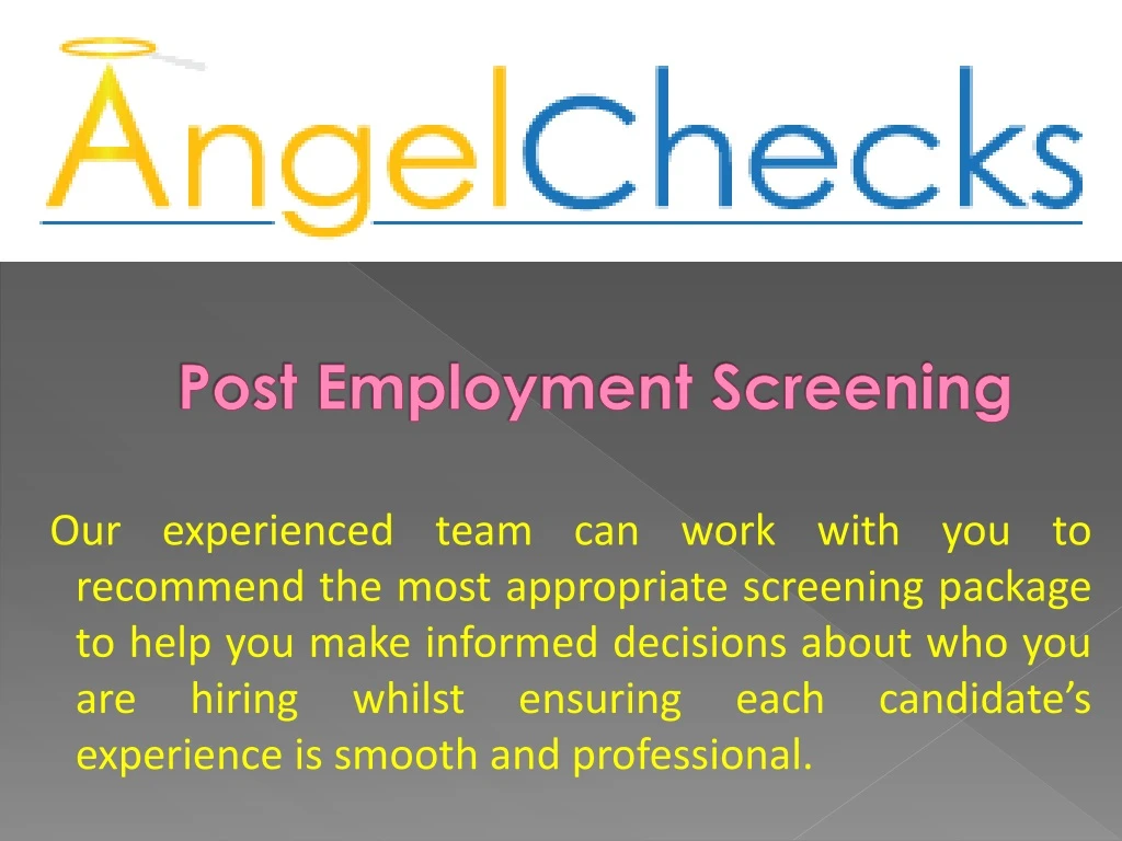post employment screening