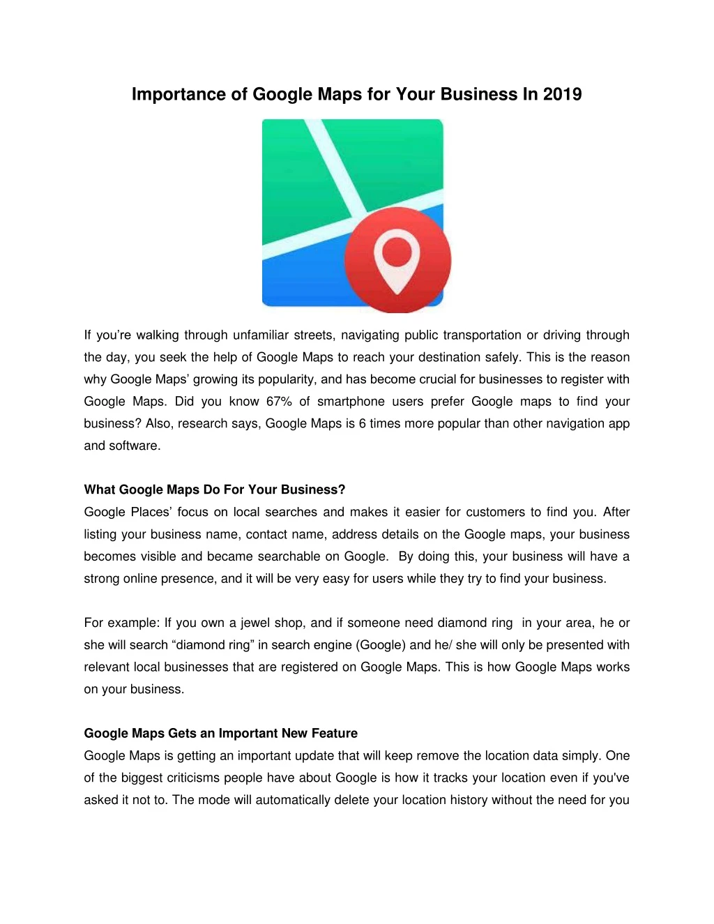 importance of google maps for your business
