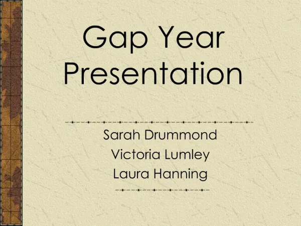 Gap Year Presentation
